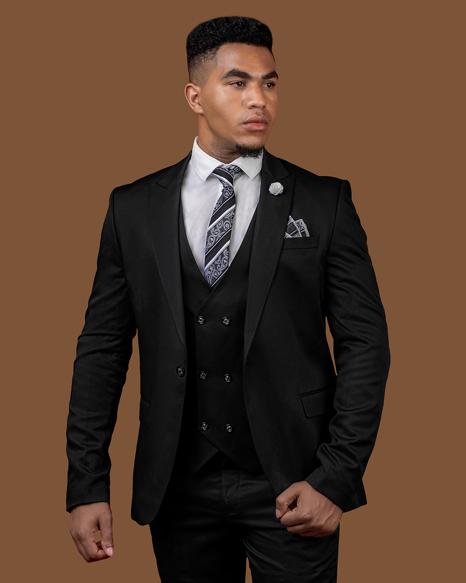 3 Piece Black Slim Fit Suit House of Gentlemen BW