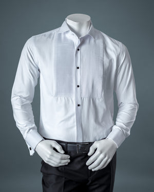 White Tuxedo Slim Fit Shirt
