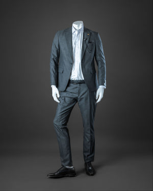 3-Piece Charcoal Grey Slim Fit Suit
