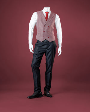 3-Piece Grey Burgundy Checkered SuperSuit
