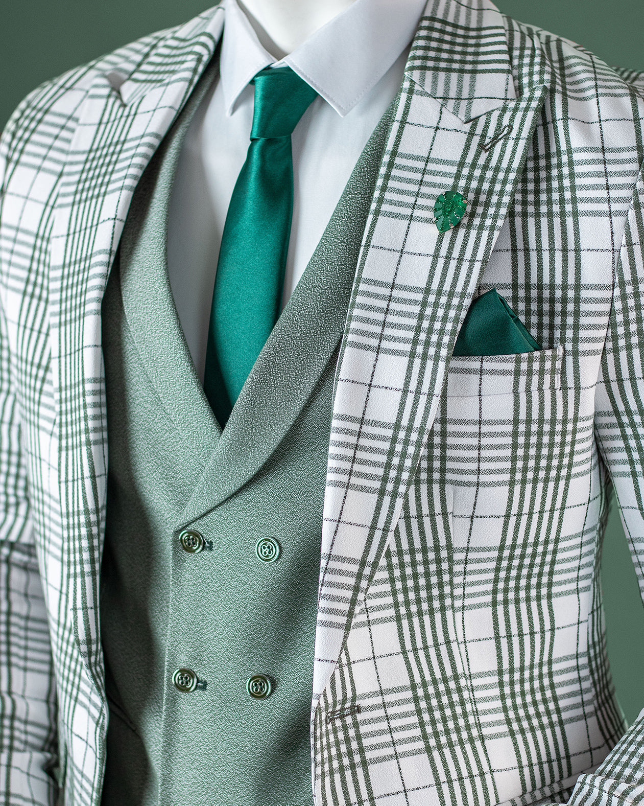 3-Piece Green Checkered SuperSuit