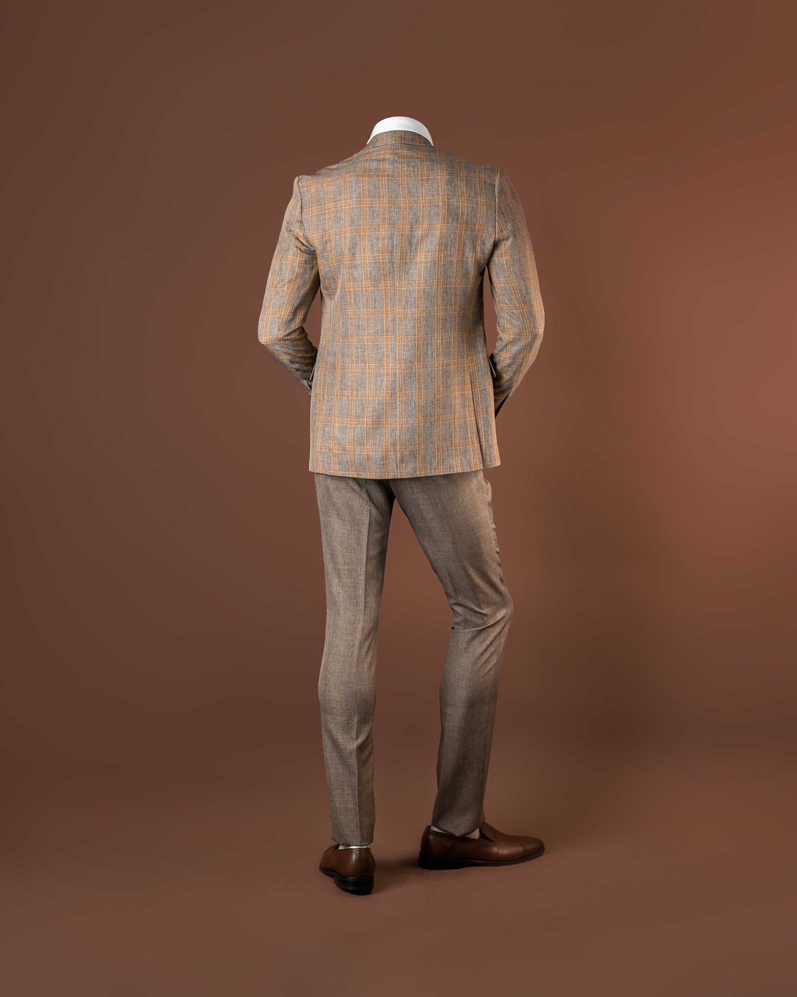 3-Piece Brown & Yellow Checkered SuperSuit