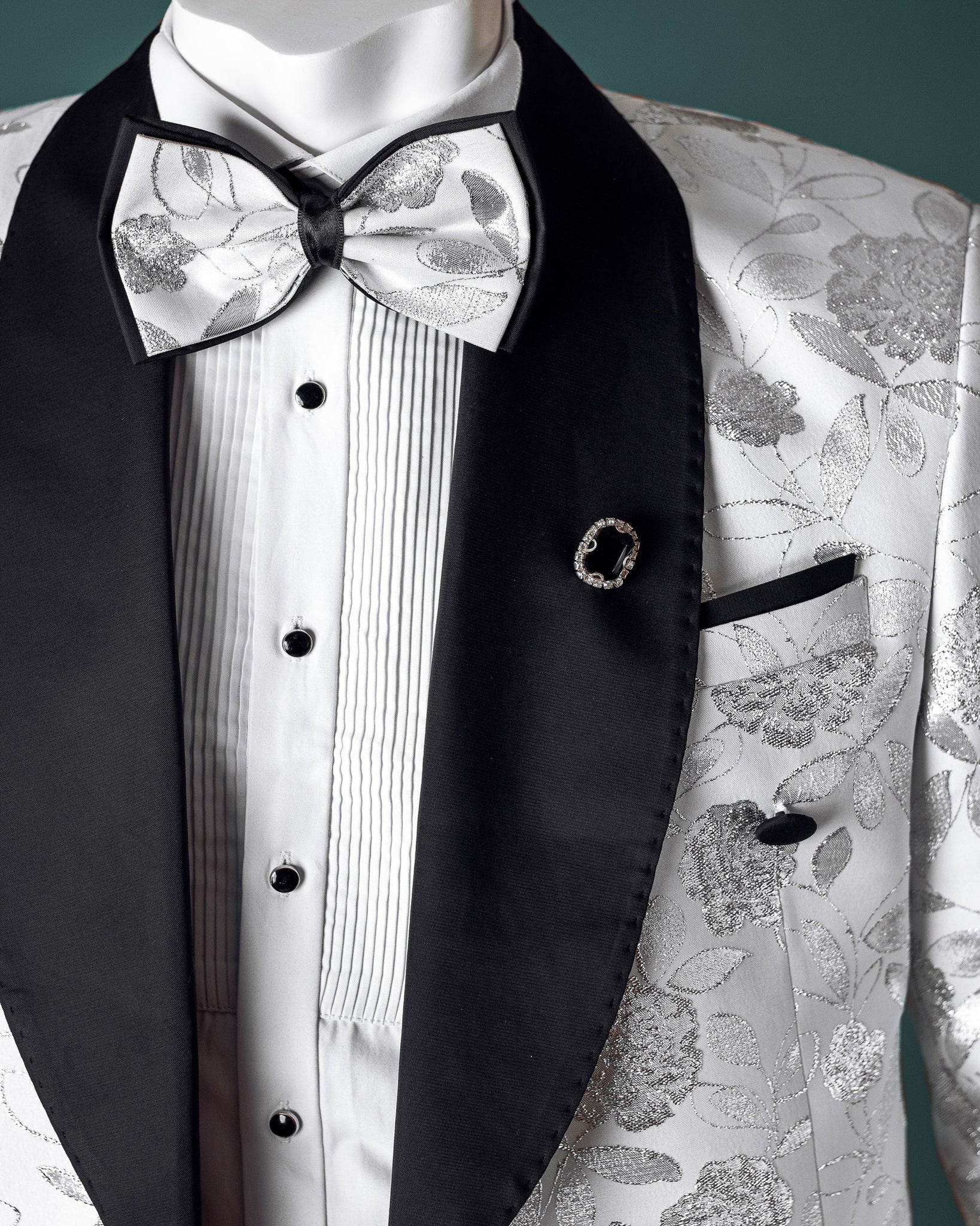 Black and White Pattern 2-Piece Tuxedo