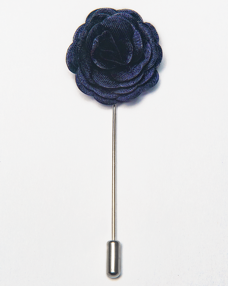Navy Blue Lapel Flower