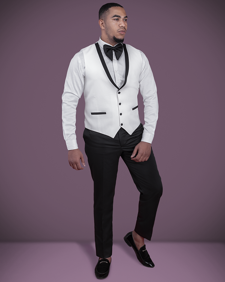 Black shirt white sales waistcoat
