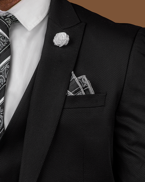3 piece suit slim fit black cheap