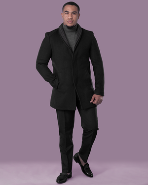 Stylish Black Slim Fit Coat