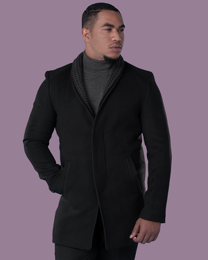 Stylish Black Slim Fit Coat