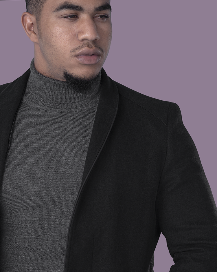 Stylish Black Slim Fit Coat
