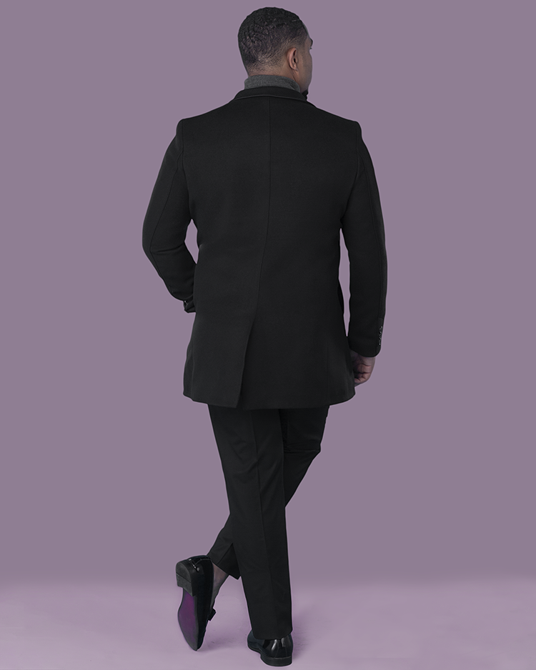 Stylish Black Slim Fit Coat