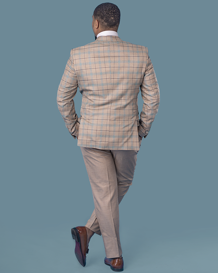 3-Piece Brown Checkered SuperSuit