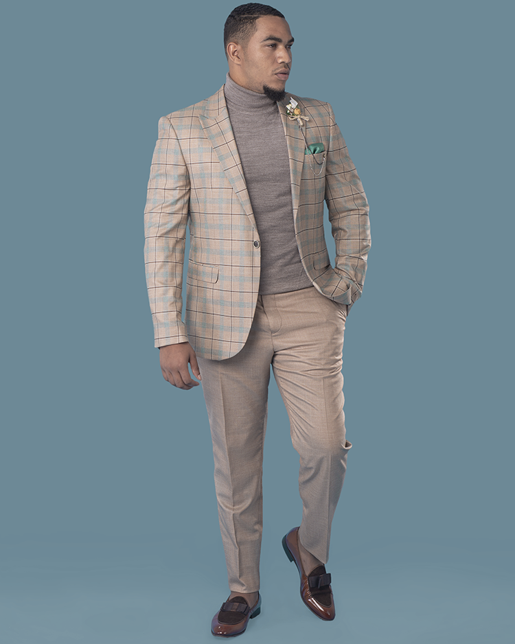 3-Piece Brown Checkered SuperSuit