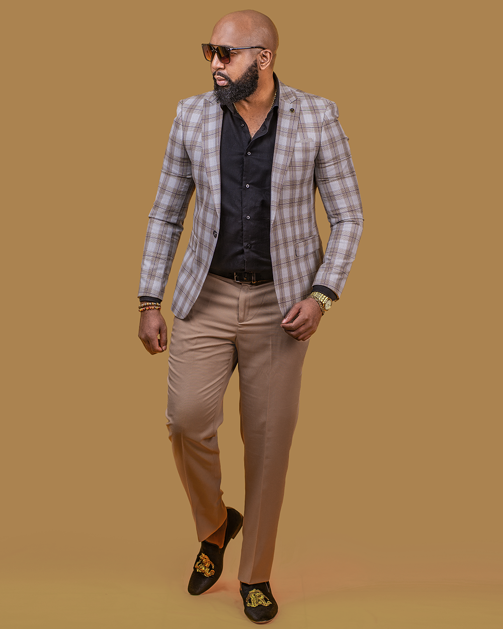 Brown Checkered Blazer