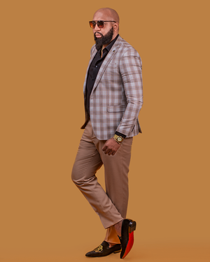 Brown Checkered Blazer