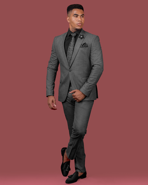 Charcoal grey slim fit best sale suit