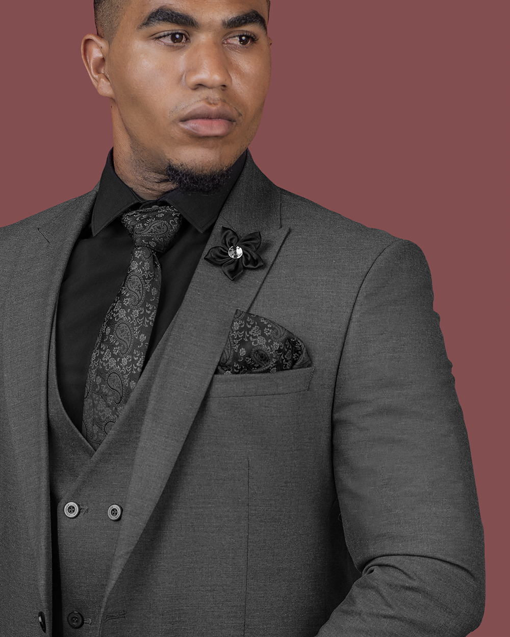 Grey 3 Piece Slim Fit Suit House of Gentlemen BW