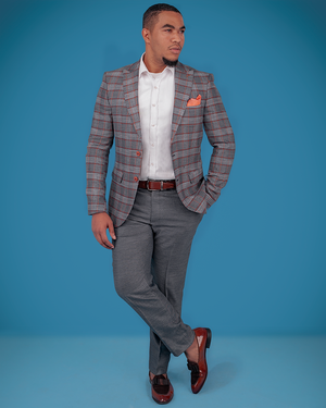 3-Piece Grey Checkered Super-Suit