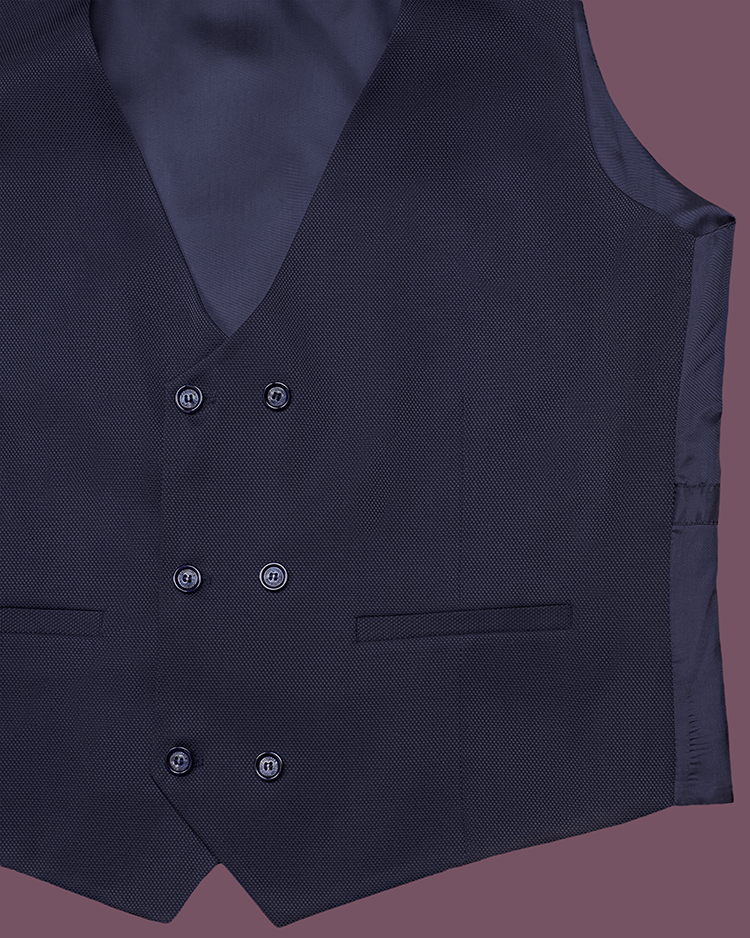 3-Piece Navy Blue  Slim Fit Suit