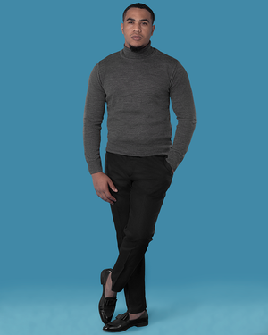 Grey Slim Fit Poloneck