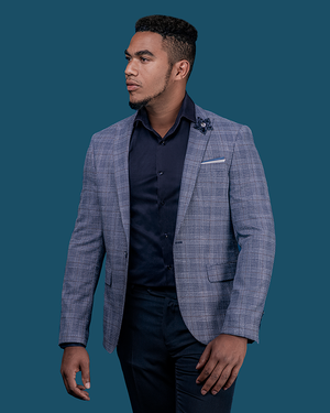 Light Blue Checkered Blazer House of Gentlemen BW