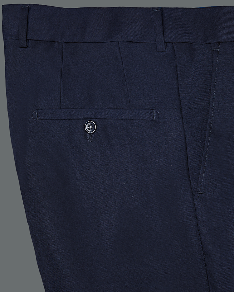 Navy Blue V Neck Slim Fit Jersey