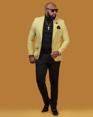 Yellow Slim Fit Blazer