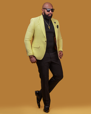 Yellow Slim Fit Blazer