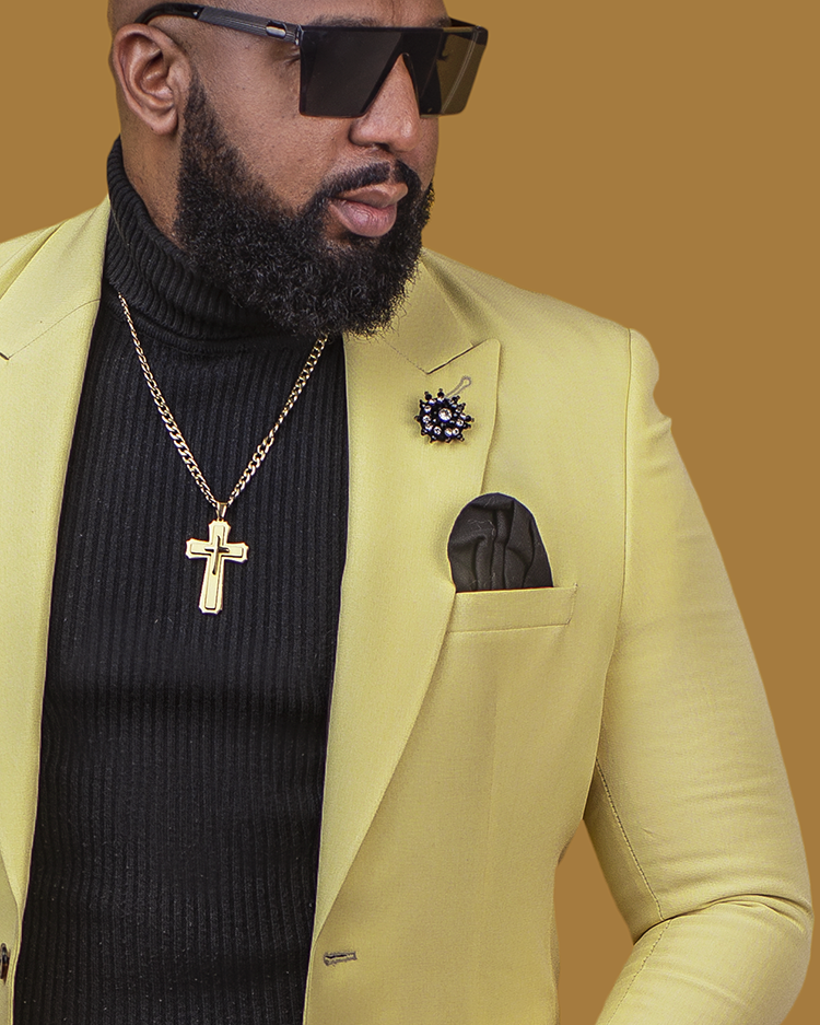Yellow Slim Fit Blazer