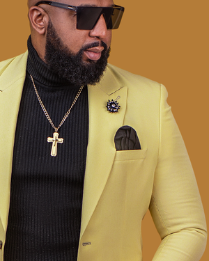 Yellow Slim Fit Blazer